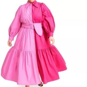 24w/26w Christopher John Rogers x Target Pink Shirt Dress